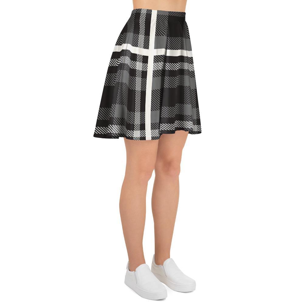 Grey Plaid Tartan Women's Skirt-grizzshop