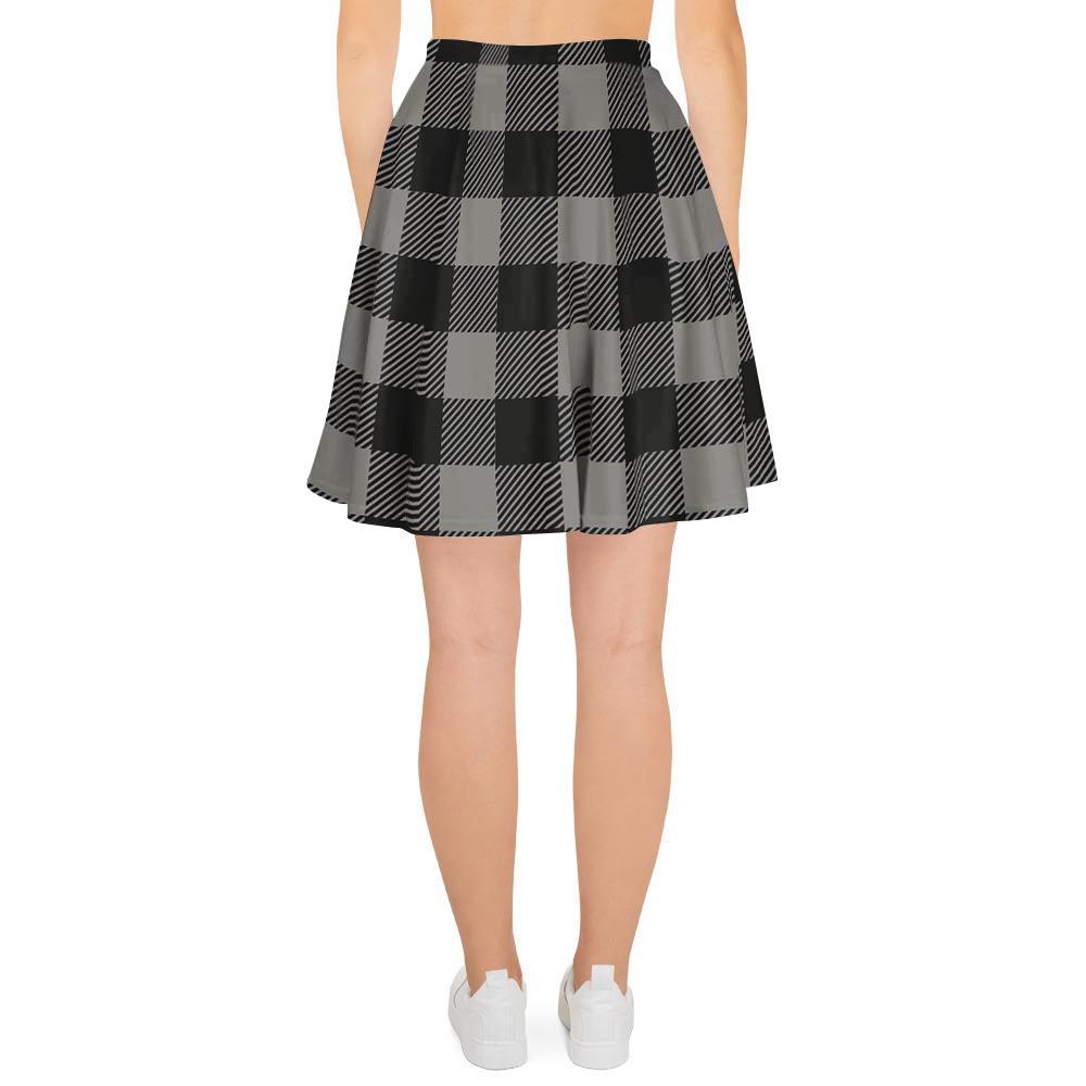 Grey Plaid Women's Skirt-grizzshop