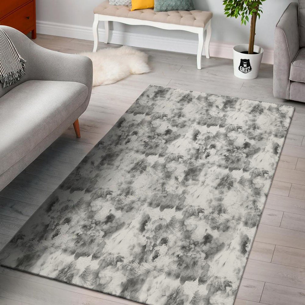 Grey Smoke Marble Print Pattern Floor Mat-grizzshop