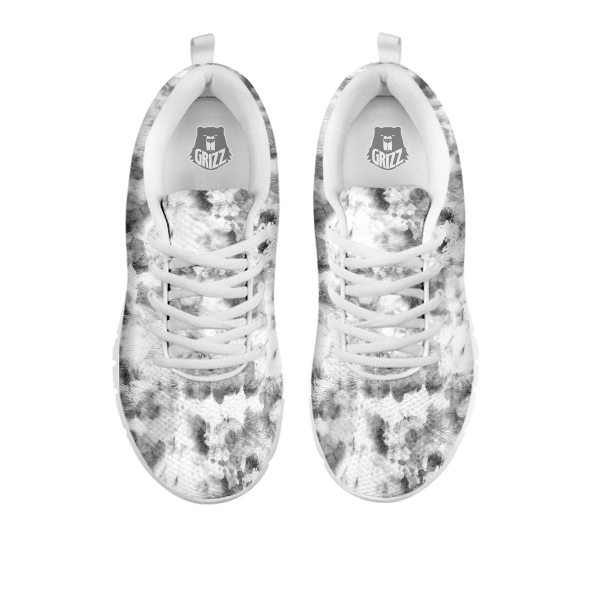 Grey Smoke Marble Print Pattern White Sneaker-grizzshop