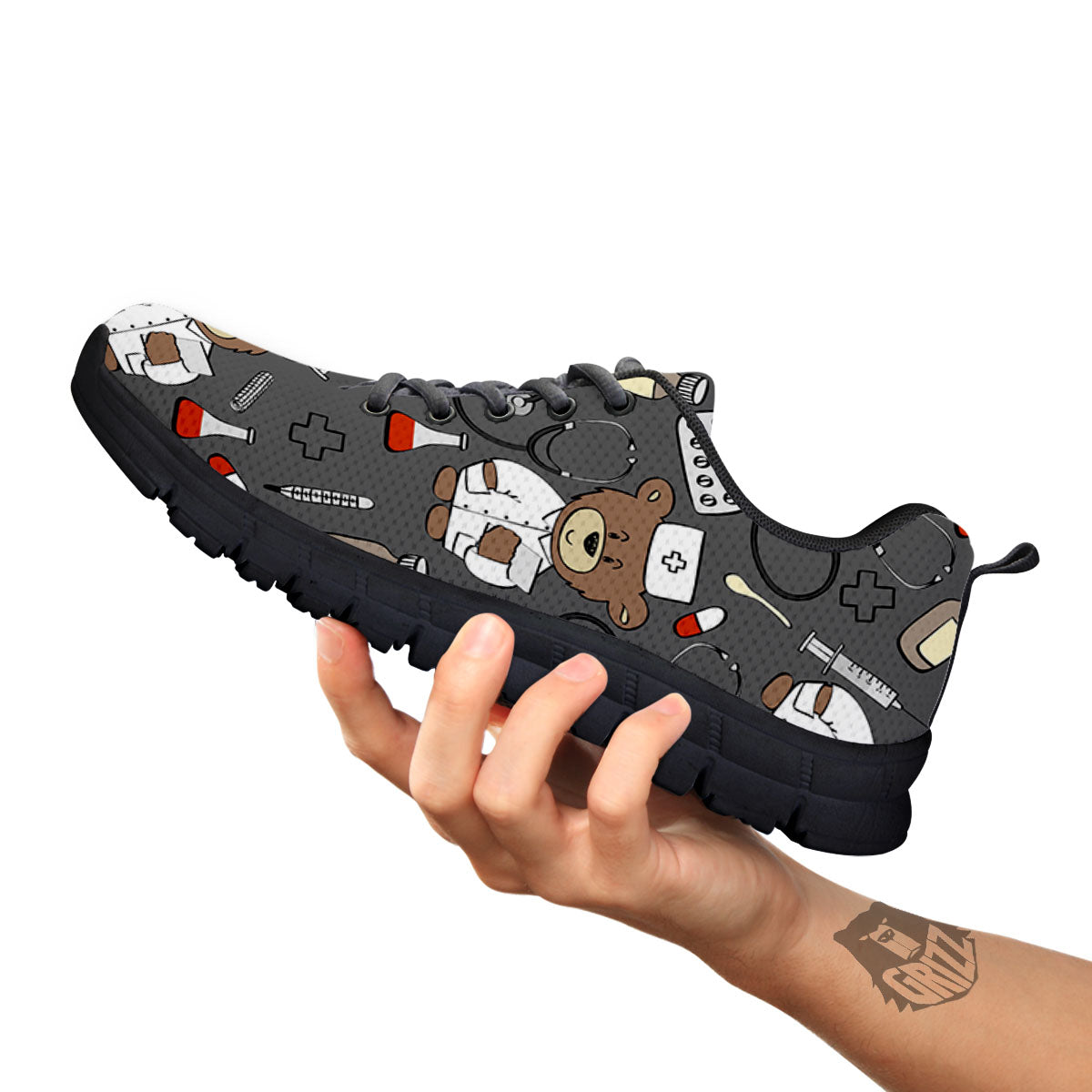 Grey Teddy Bear Nurse - Sneakers-grizzshop