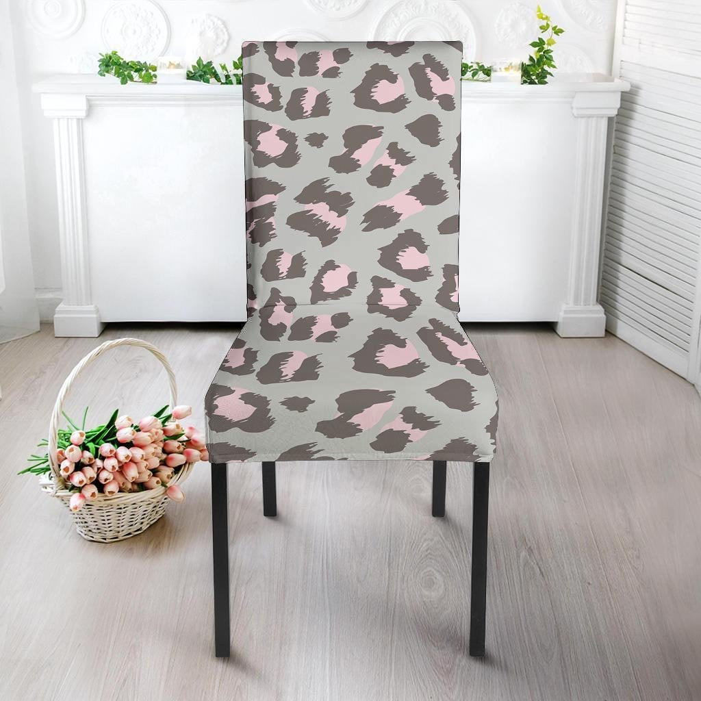 Grey and Pink Leopard Chair Cover-grizzshop