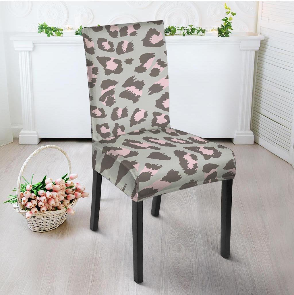 Grey and Pink Leopard Chair Cover-grizzshop