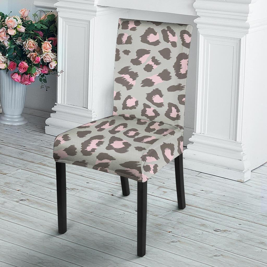 Grey and Pink Leopard Chair Cover-grizzshop