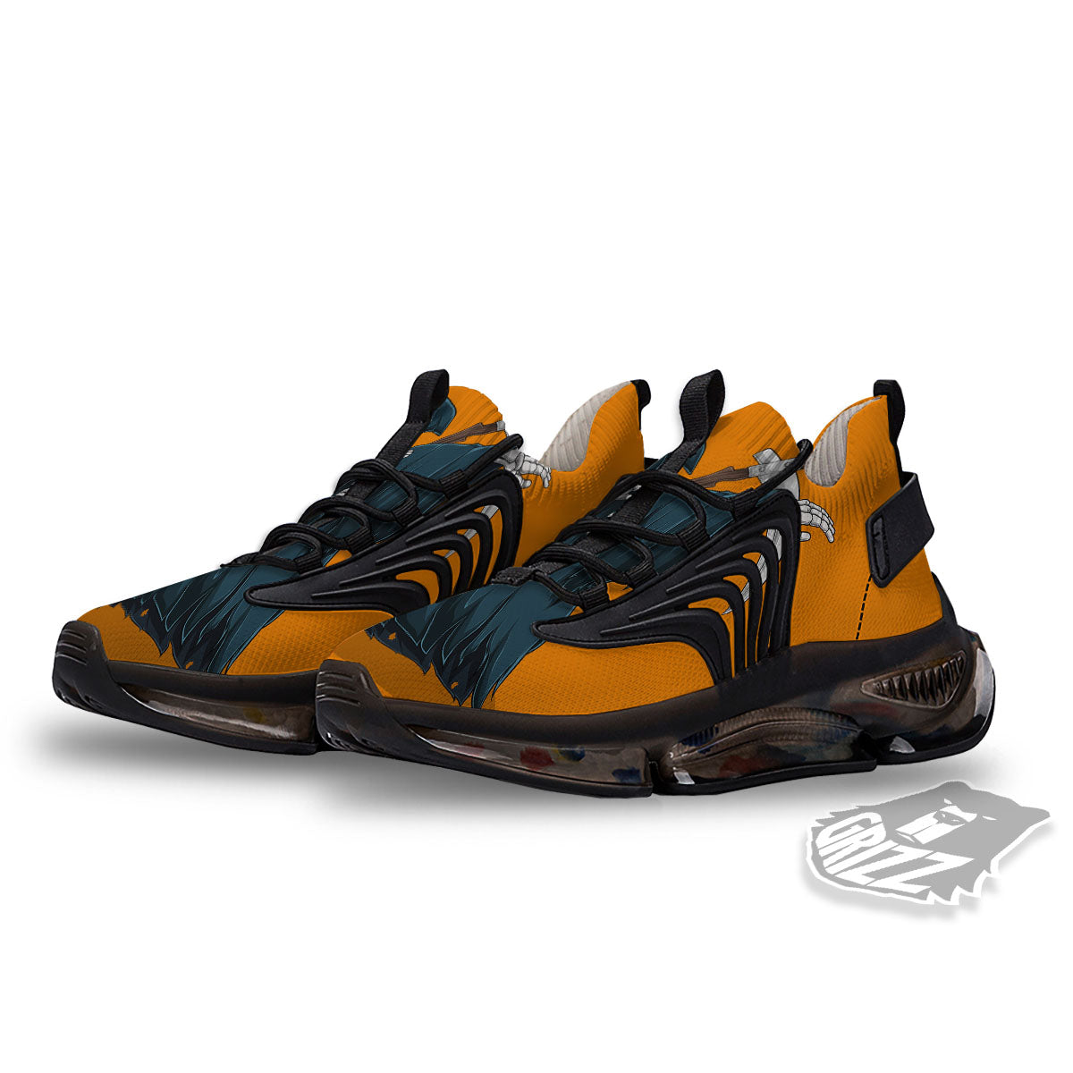 Grim Reaper Skeleton Dap Print Black Gym Shoes-grizzshop