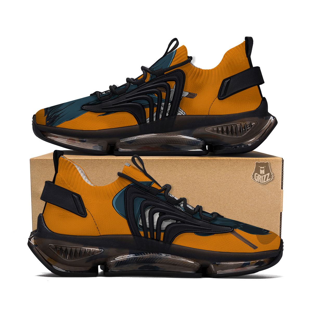 Grim Reaper Skeleton Dap Print Black Gym Shoes-grizzshop