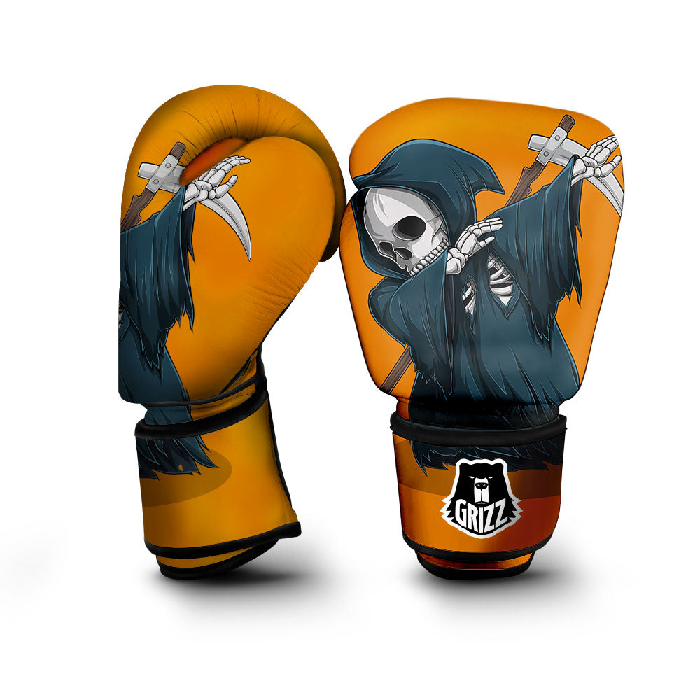 Grim Reaper Skeleton Dap Print Boxing Gloves-grizzshop