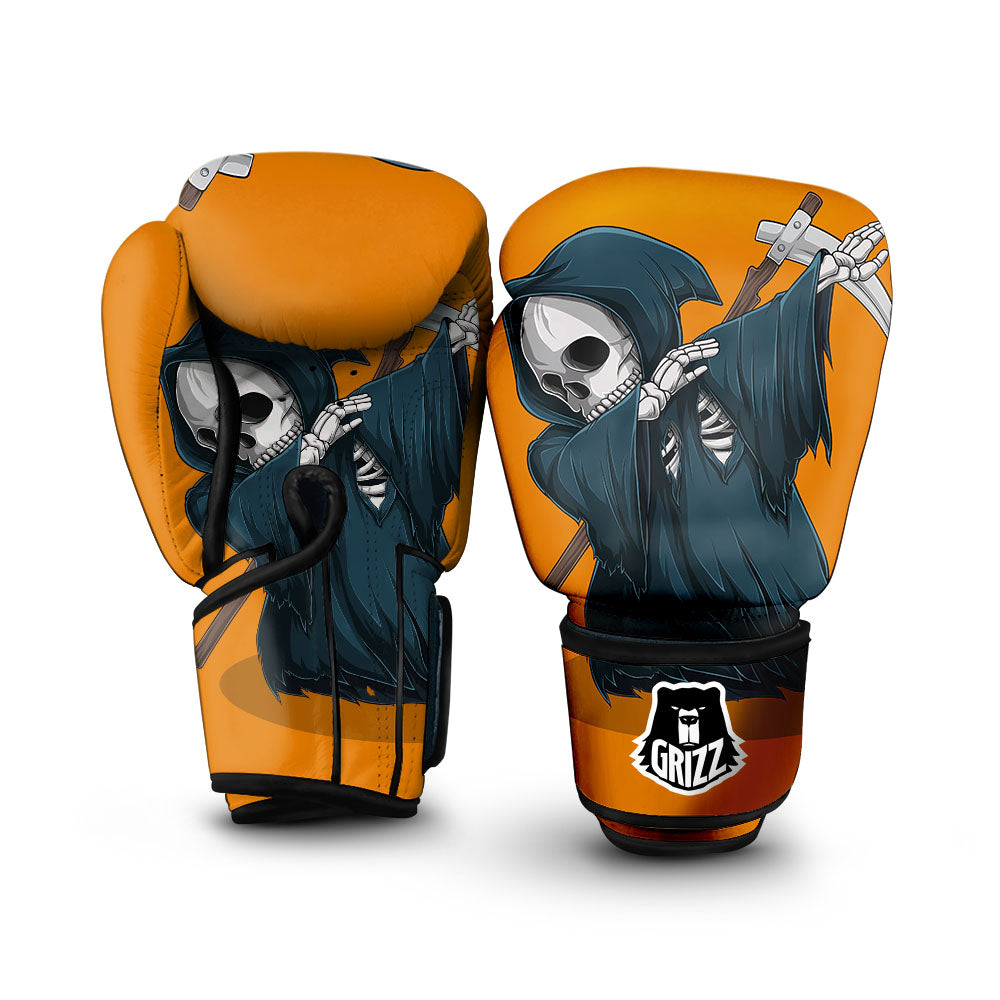Grim Reaper Skeleton Dap Print Boxing Gloves-grizzshop