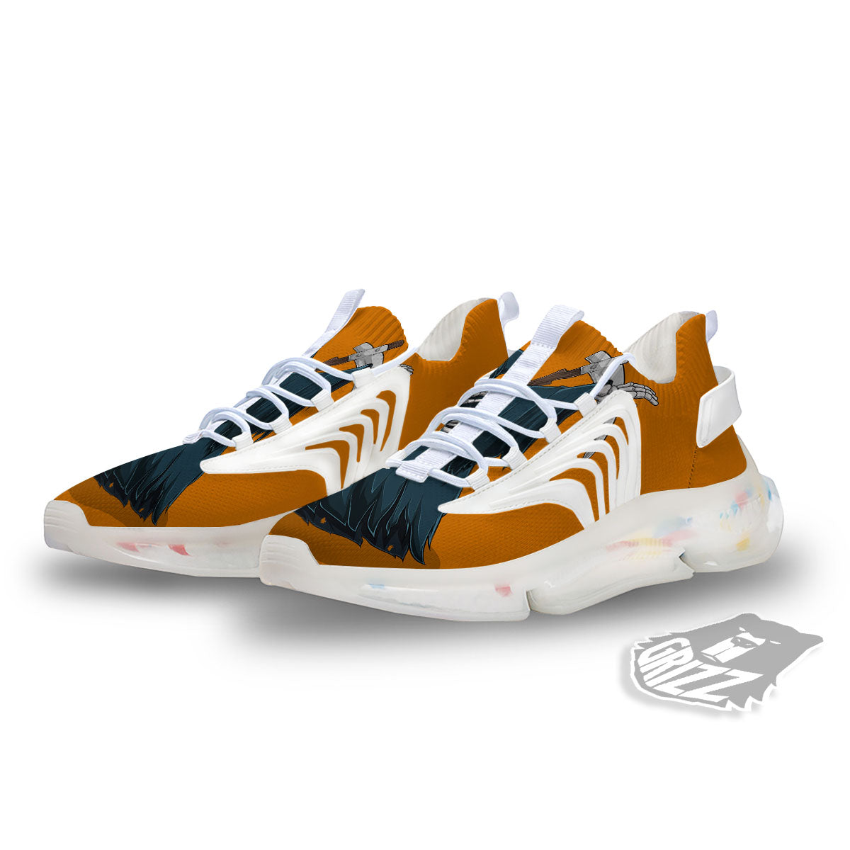 Grim Reaper Skeleton Dap Print White Gym Shoes-grizzshop