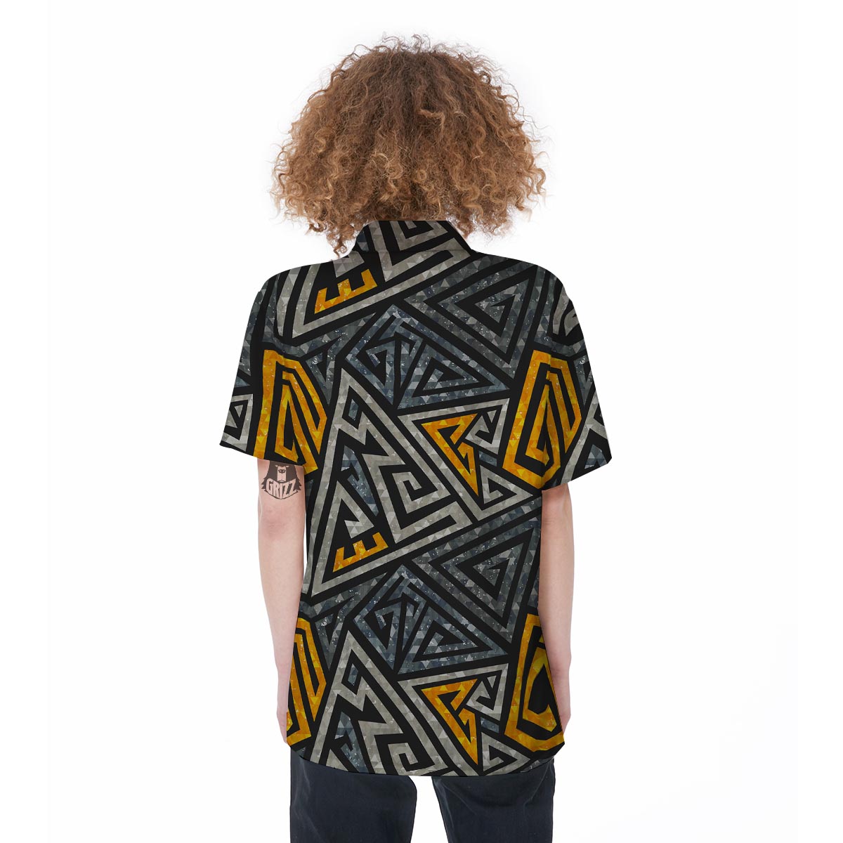 Grunge Geometric Triangle Women's Short Sleeve Shirts-grizzshop