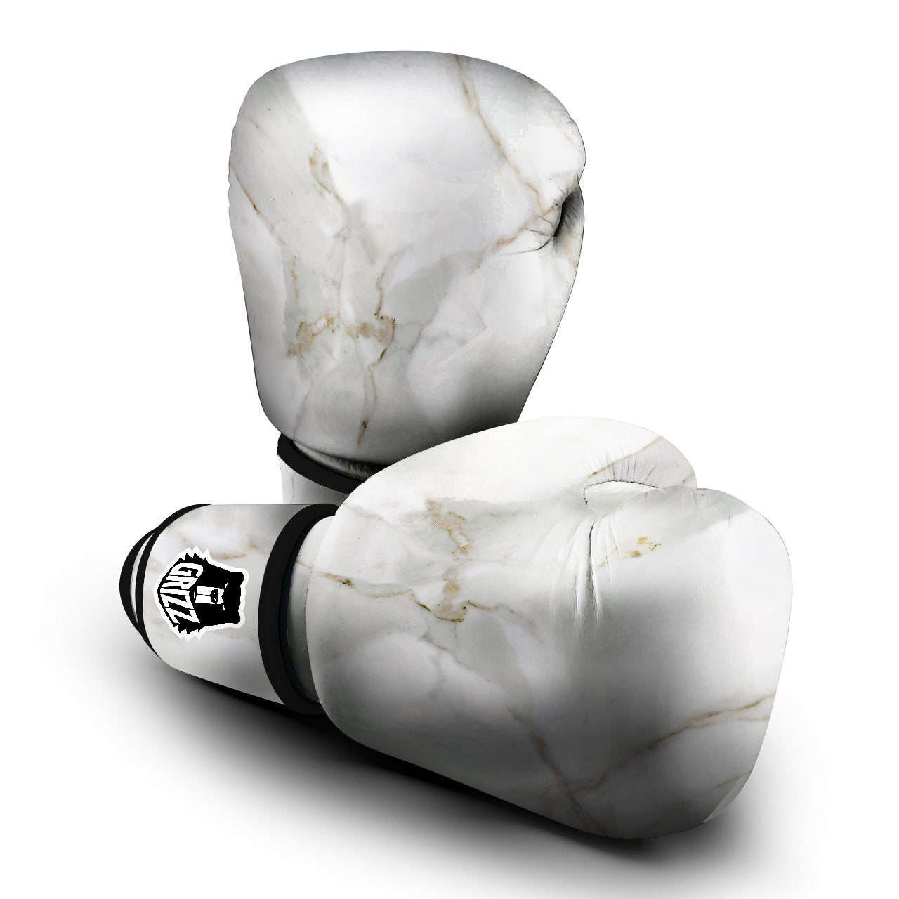 Grunge Marble White Print Pattern Boxing Gloves-grizzshop