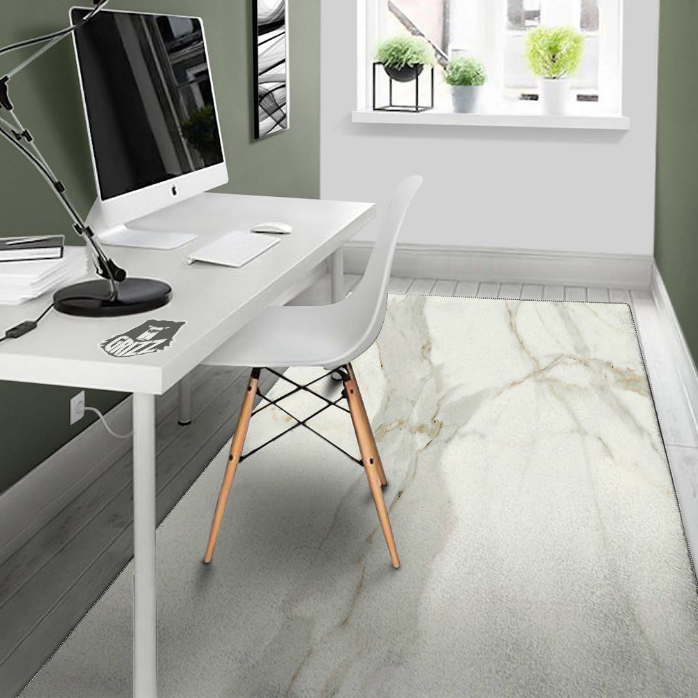 Grunge Marble White Print Pattern Floor Mat-grizzshop