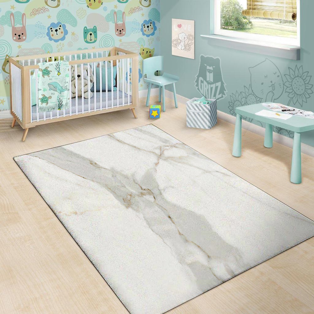 Grunge Marble White Print Pattern Floor Mat-grizzshop