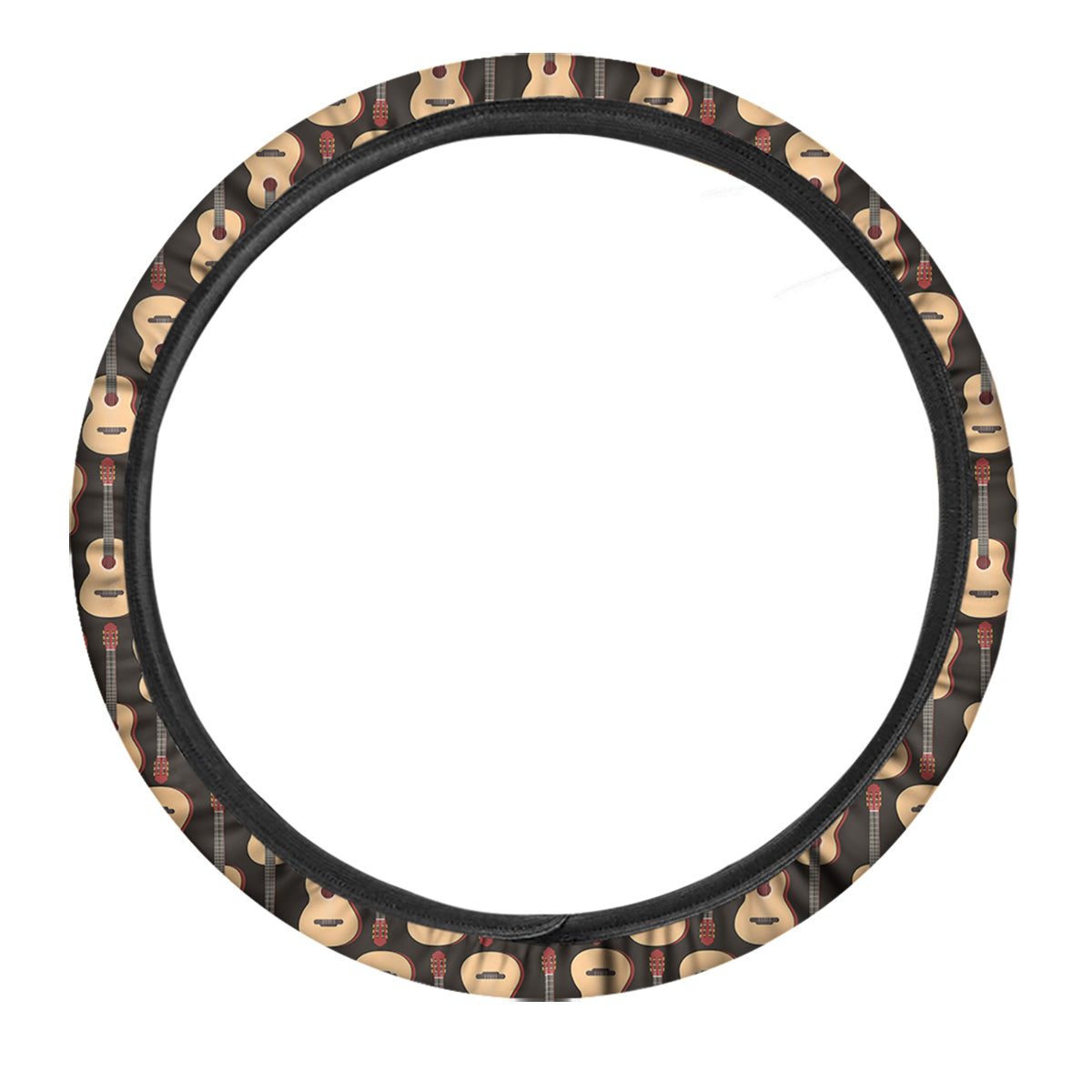 Guitar Acoustic Print Pattern Car Steering Wheel Cover-grizzshop