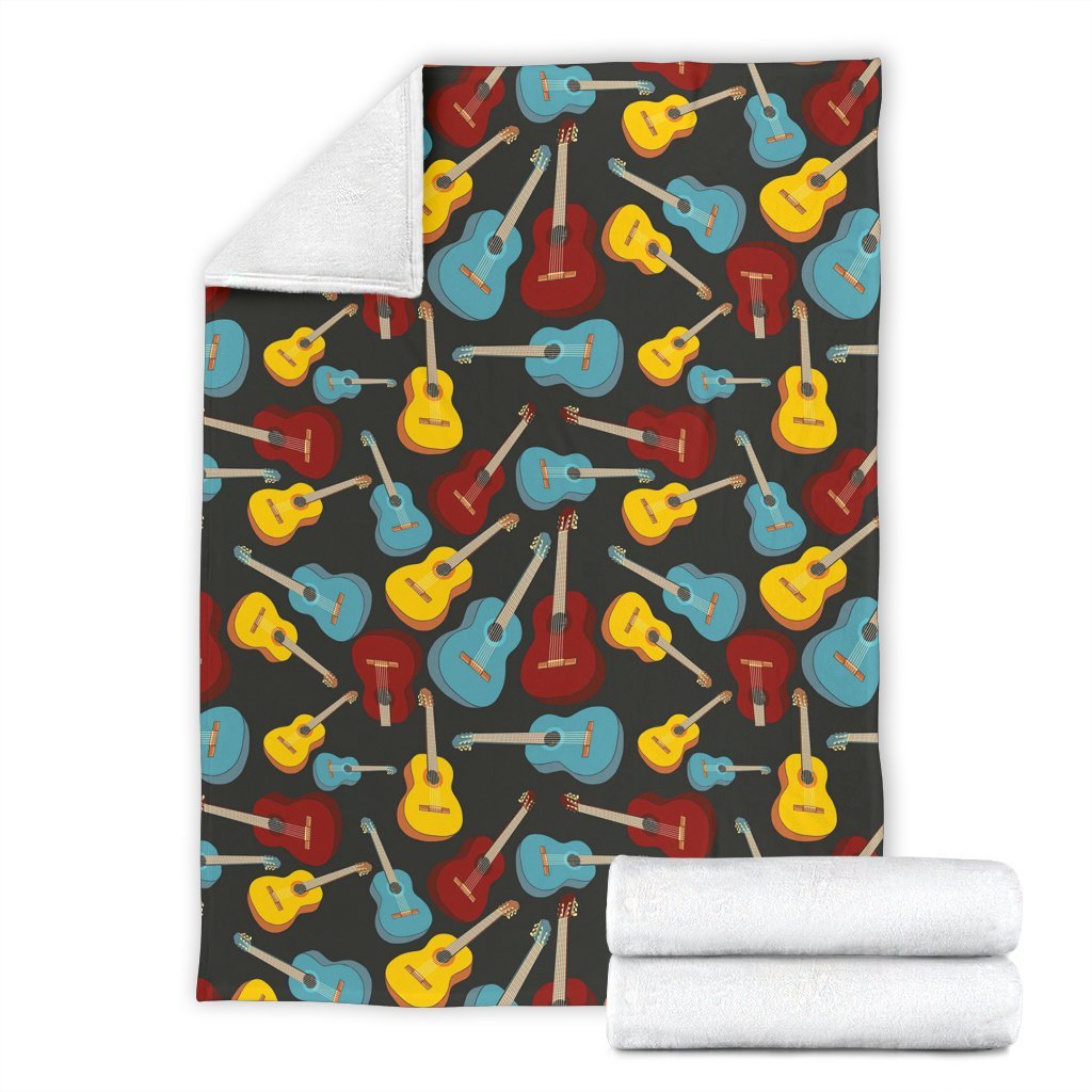 Guitar Pattern Print Blanket-grizzshop