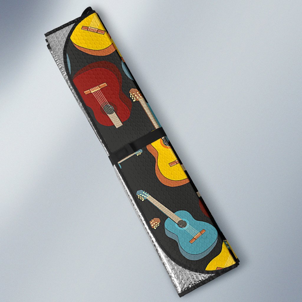 Guitar Pattern Print Car Sun Shade-grizzshop