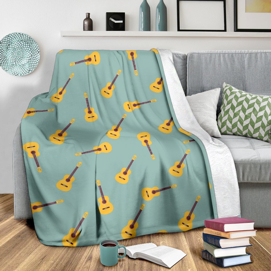 Guitar Print Pattern Blanket-grizzshop