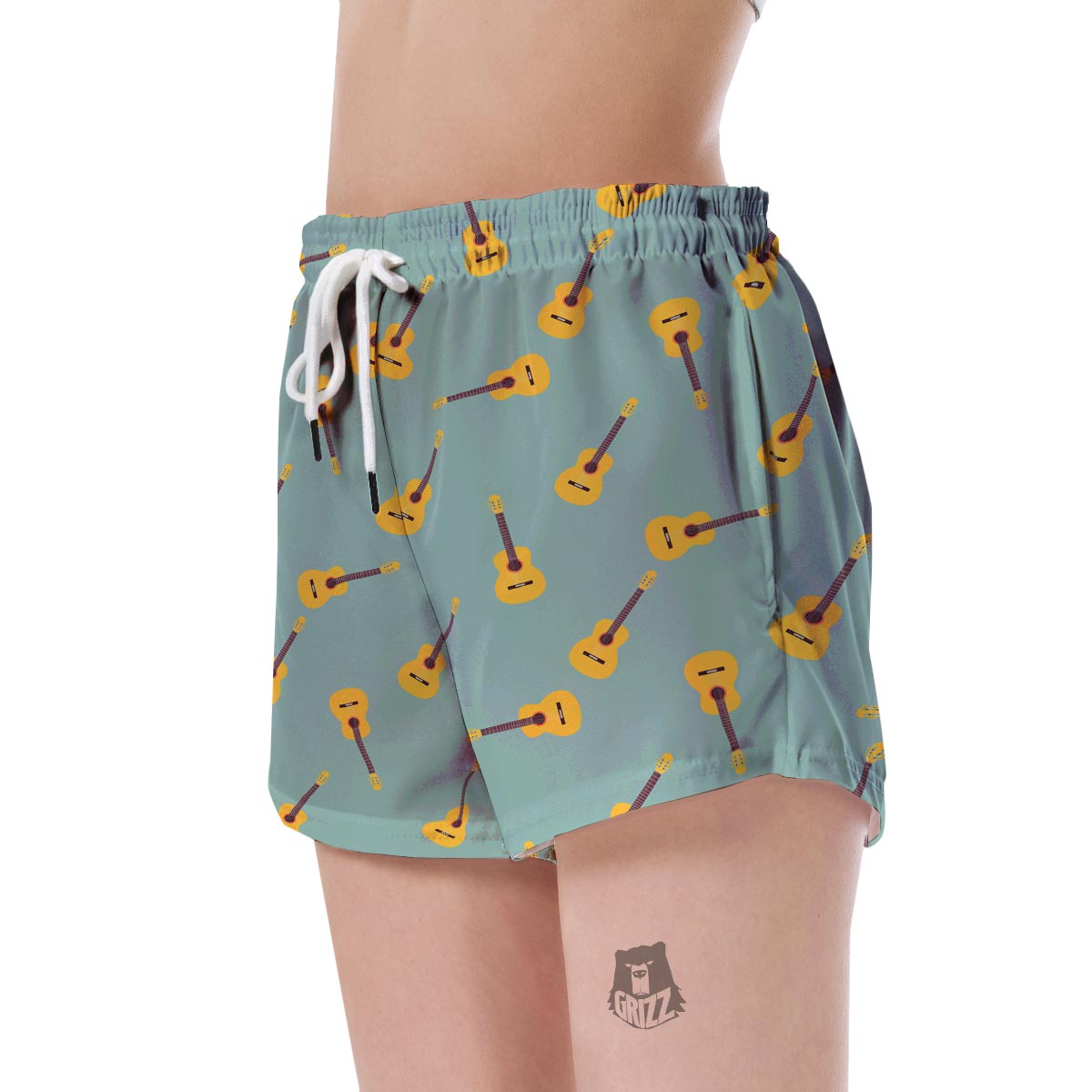 Guitar Print Pattern Women's Shorts-grizzshop