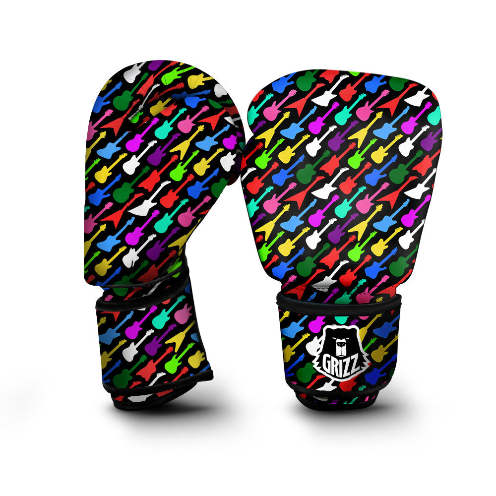 Guitars Colorful Print Pattern Boxing Gloves-grizzshop