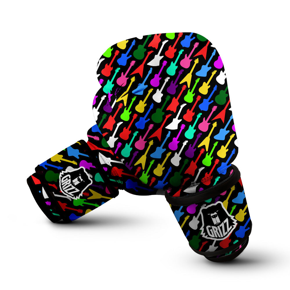 Guitars Colorful Print Pattern Boxing Gloves-grizzshop