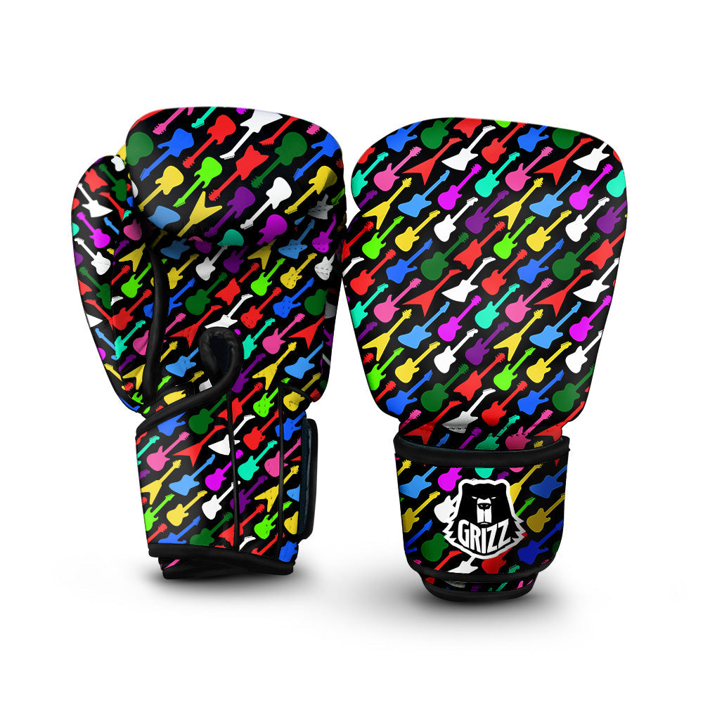 Guitars Colorful Print Pattern Boxing Gloves-grizzshop