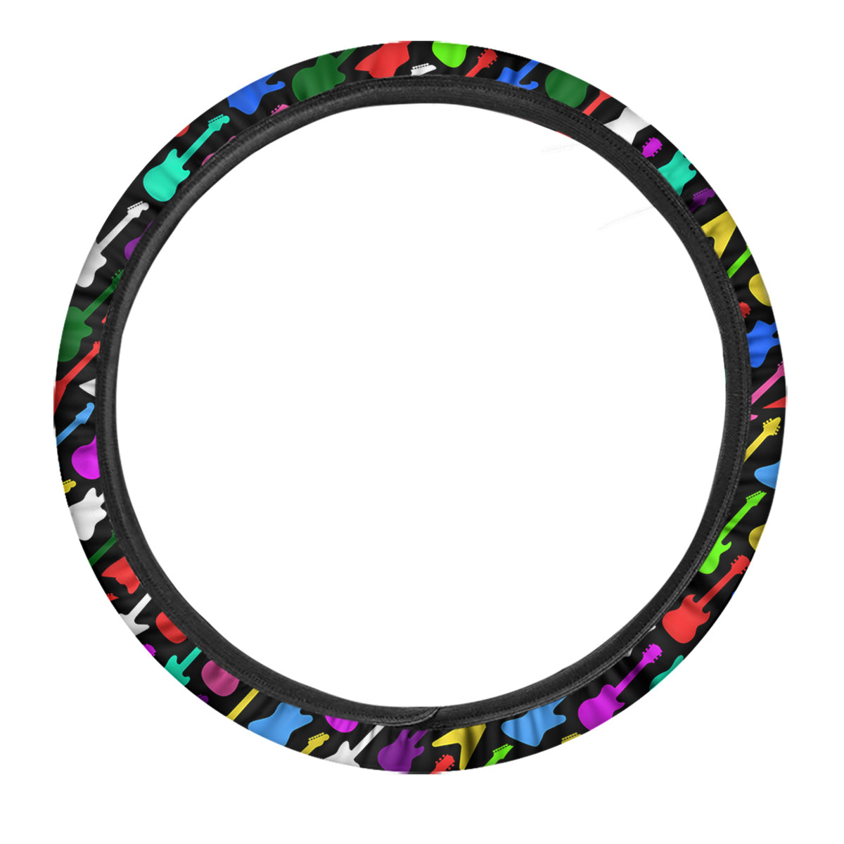 Guitars Colorful Print Pattern Car Steering Wheel Cover-grizzshop