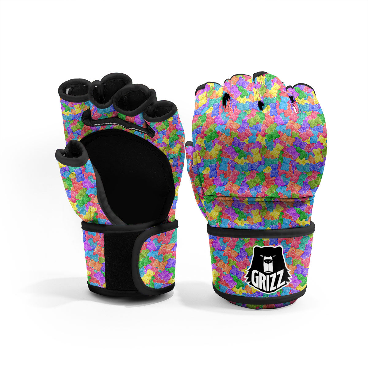 Gummy Bear Colorful Print MMA Gloves-grizzshop