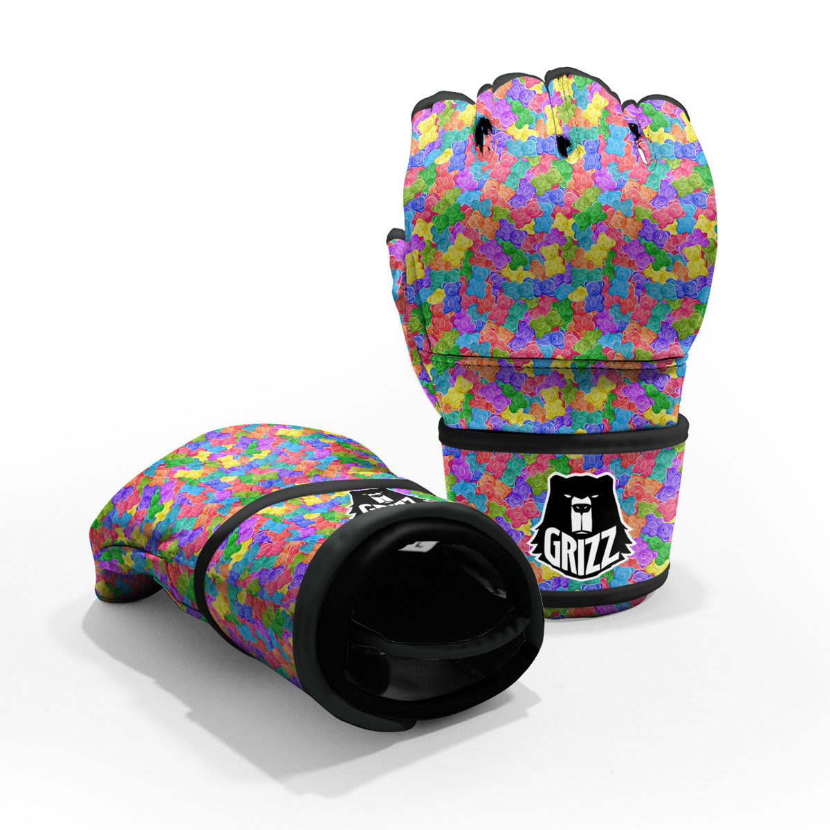 Gummy Bear Colorful Print MMA Gloves-grizzshop