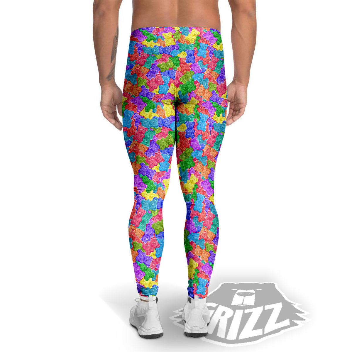 Gummy Bear Colorful Print Men's Leggings-grizzshop
