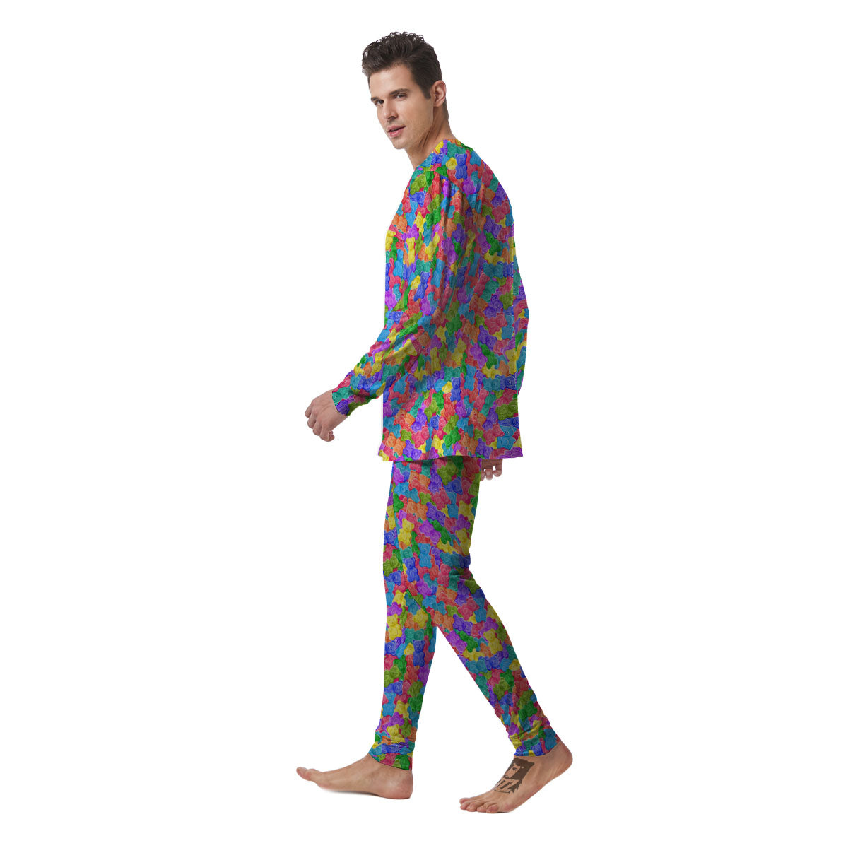 Gummy Bear Colorful Print Men's Pajamas-grizzshop