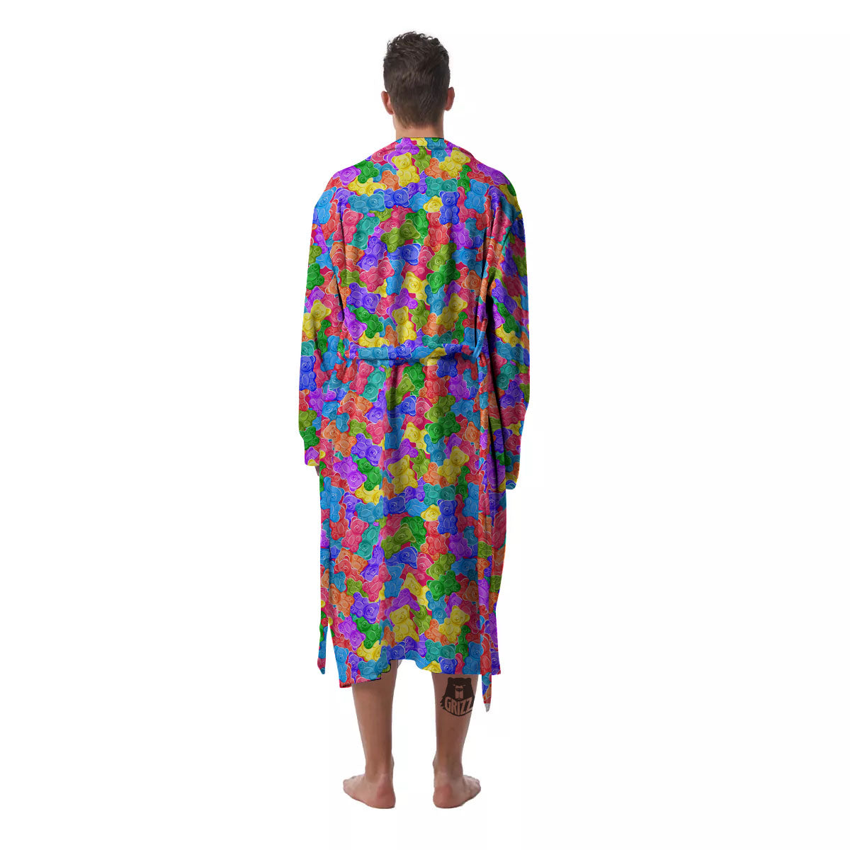 Gummy Bear Colorful Print Men's Robe-grizzshop