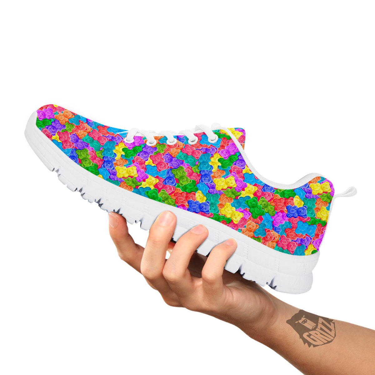 Gummy Bear Colorful Print White Sneaker-grizzshop