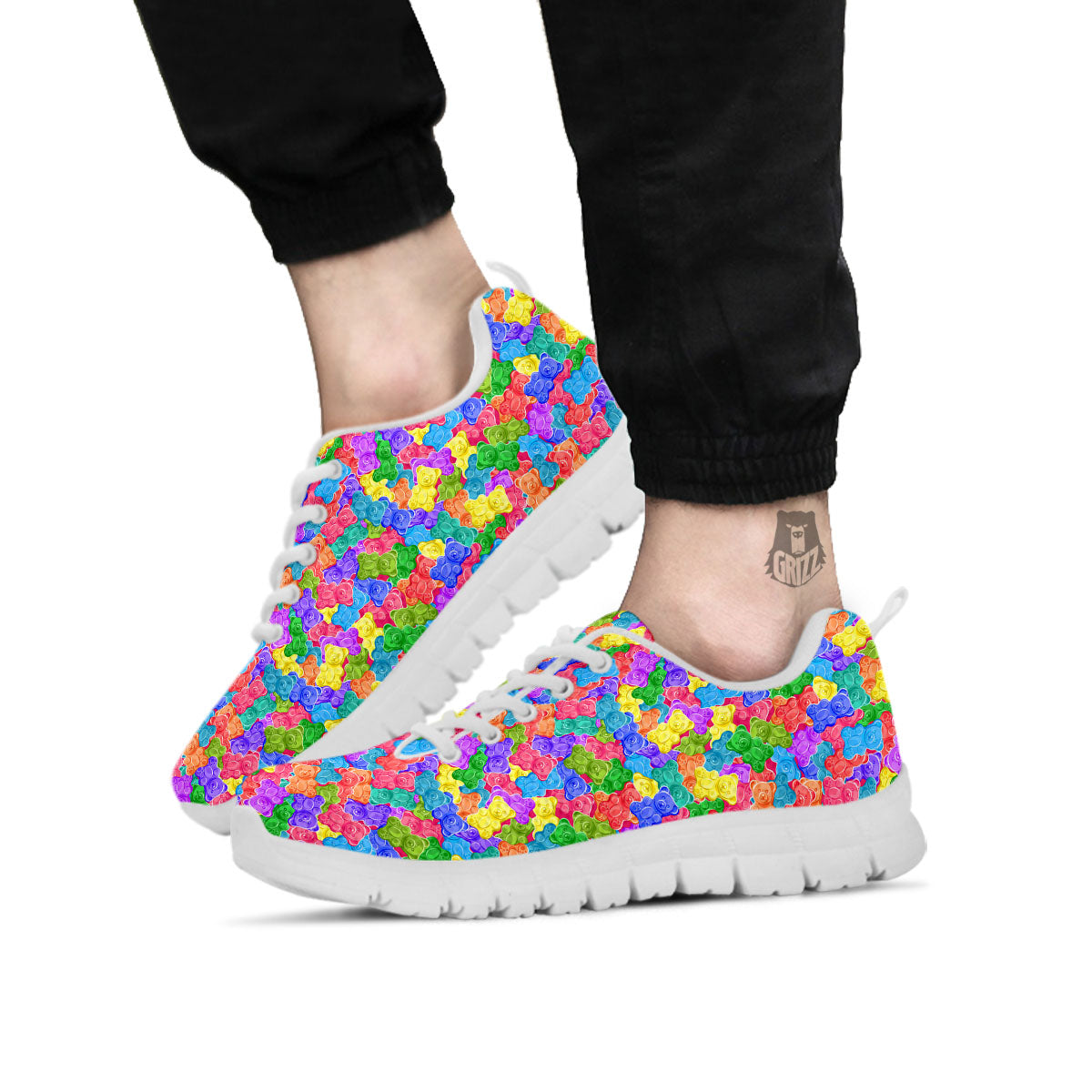 Gummy Bear Colorful Print White Sneaker-grizzshop