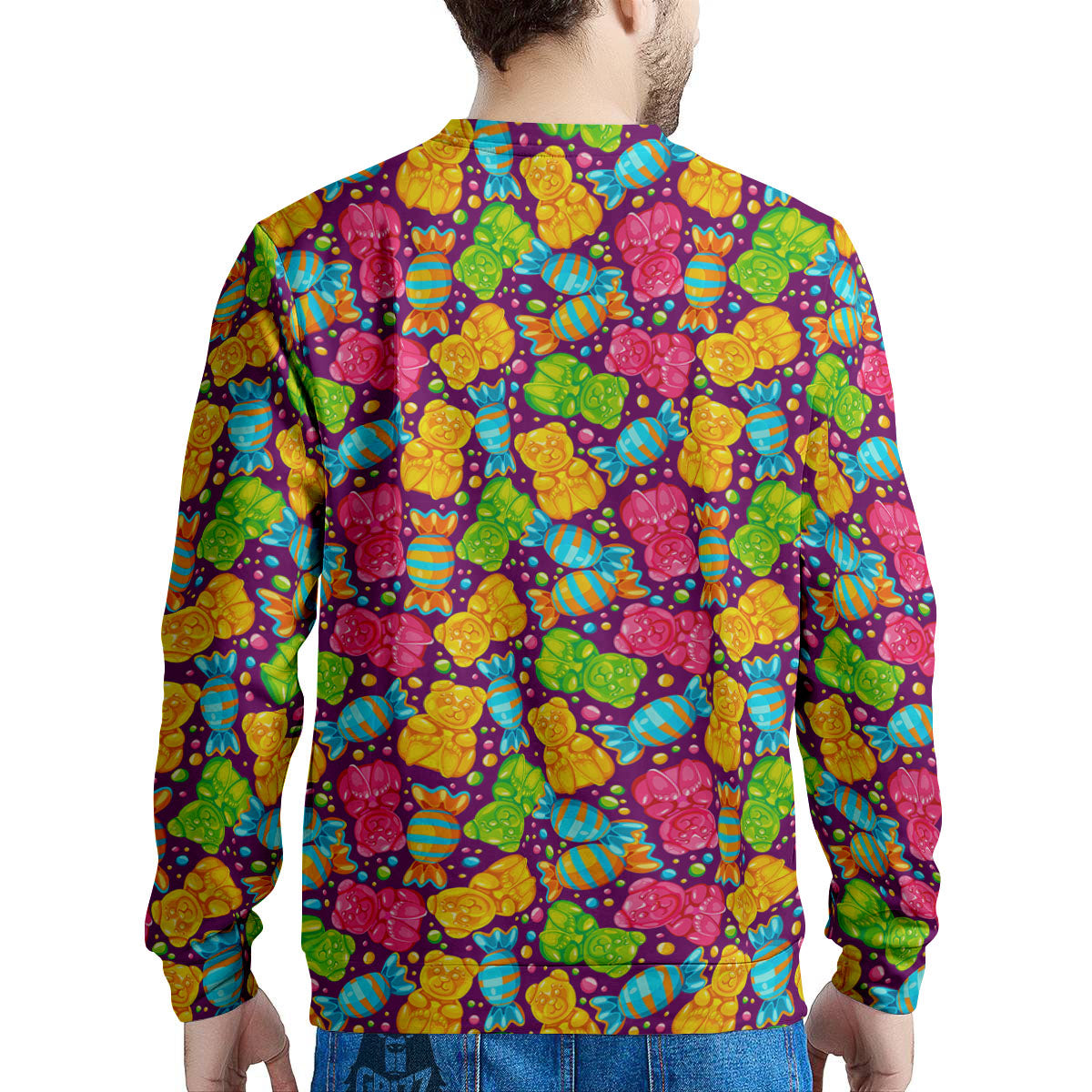 Gummy Colorful Print Men's Sweatshirt-grizzshop