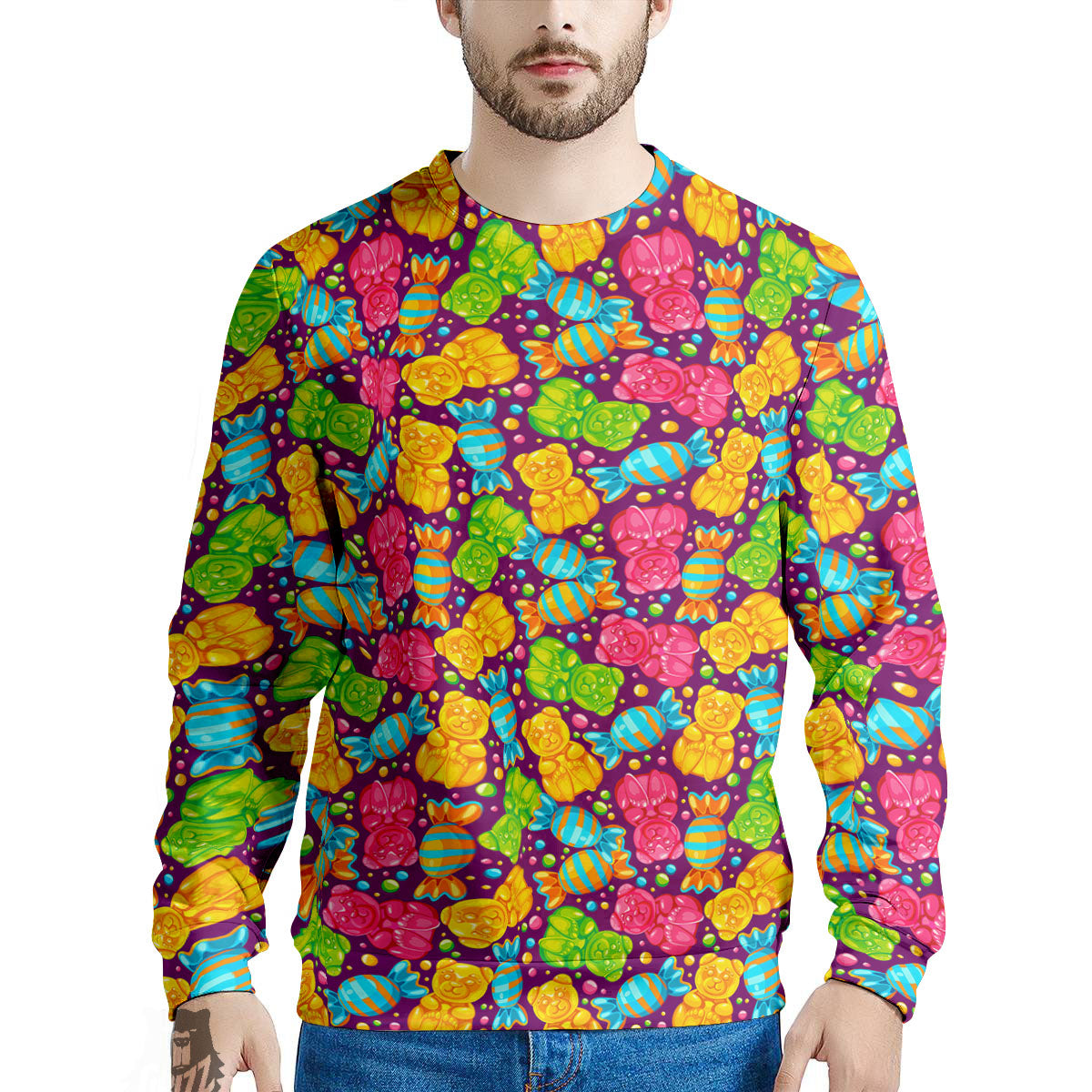 Gummy Colorful Print Men's Sweatshirt-grizzshop