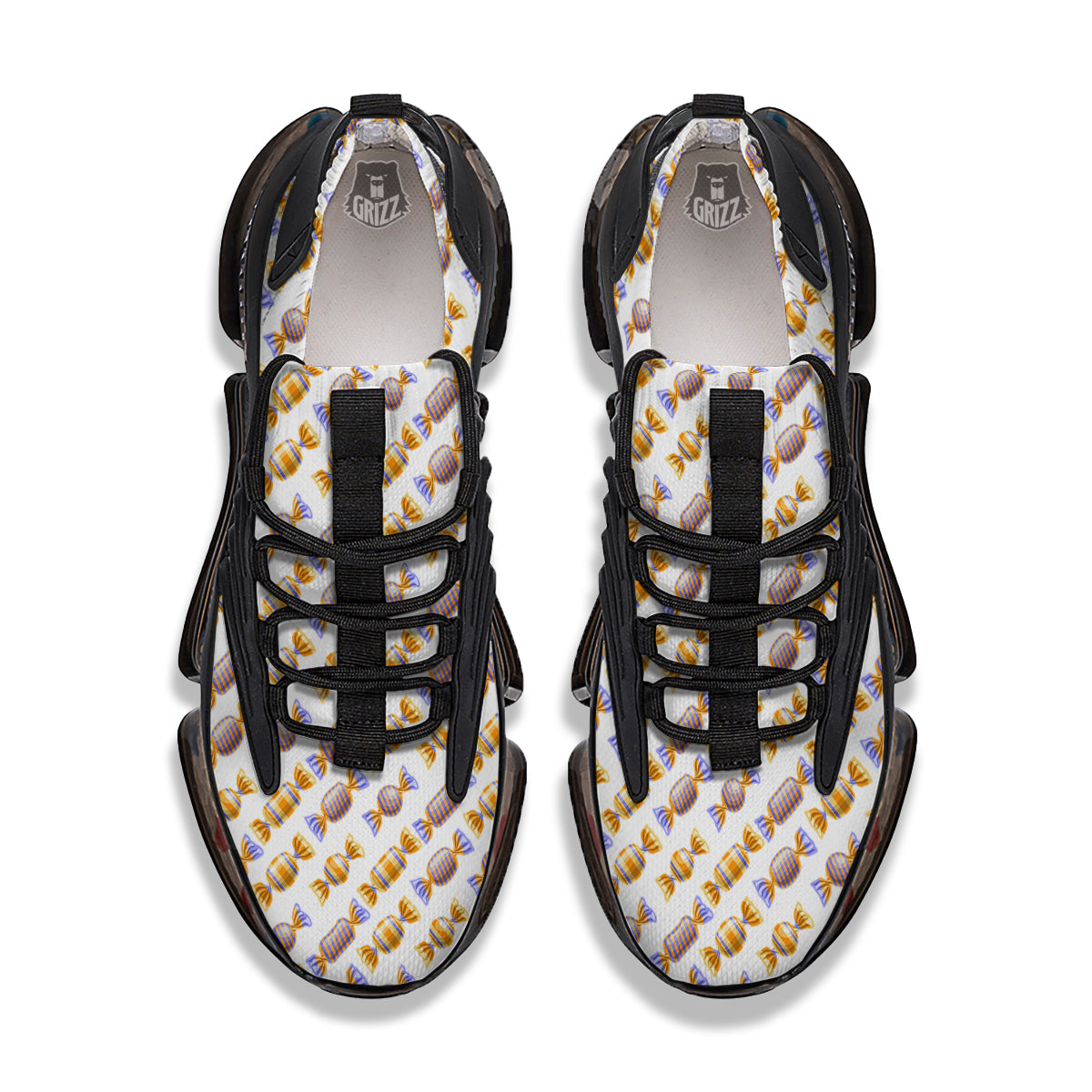 Gummy Yummy Print Pattern Black Gym Shoes-grizzshop