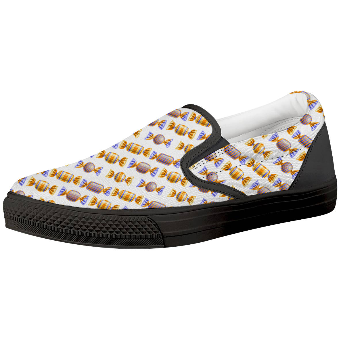 Gummy Yummy Print Pattern Black Slip On Shoes-grizzshop