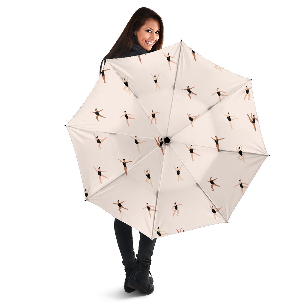 Gymnastics Print Pattern Automatic Foldable Umbrella-grizzshop