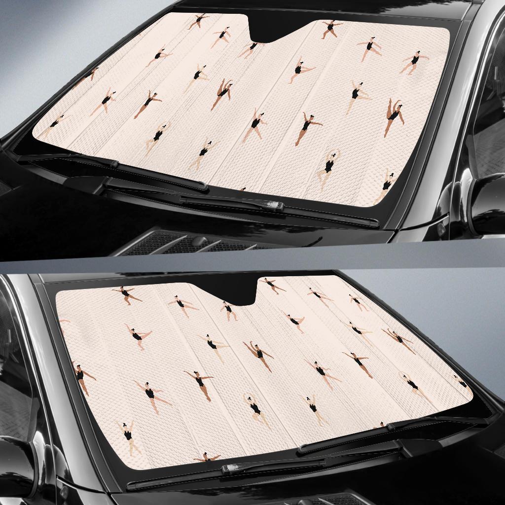 Gymnastics Print Pattern Car Sun Shade-grizzshop