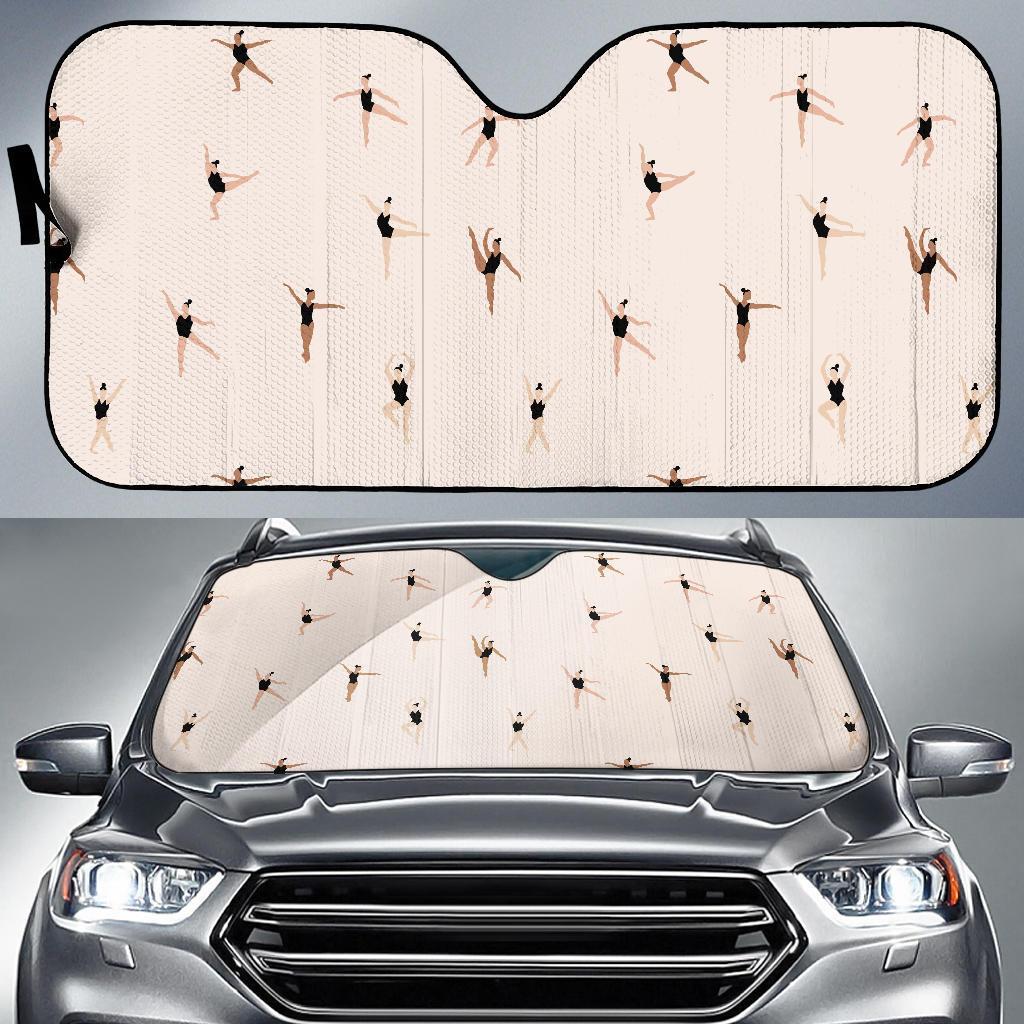 Gymnastics Print Pattern Car Sun Shade-grizzshop