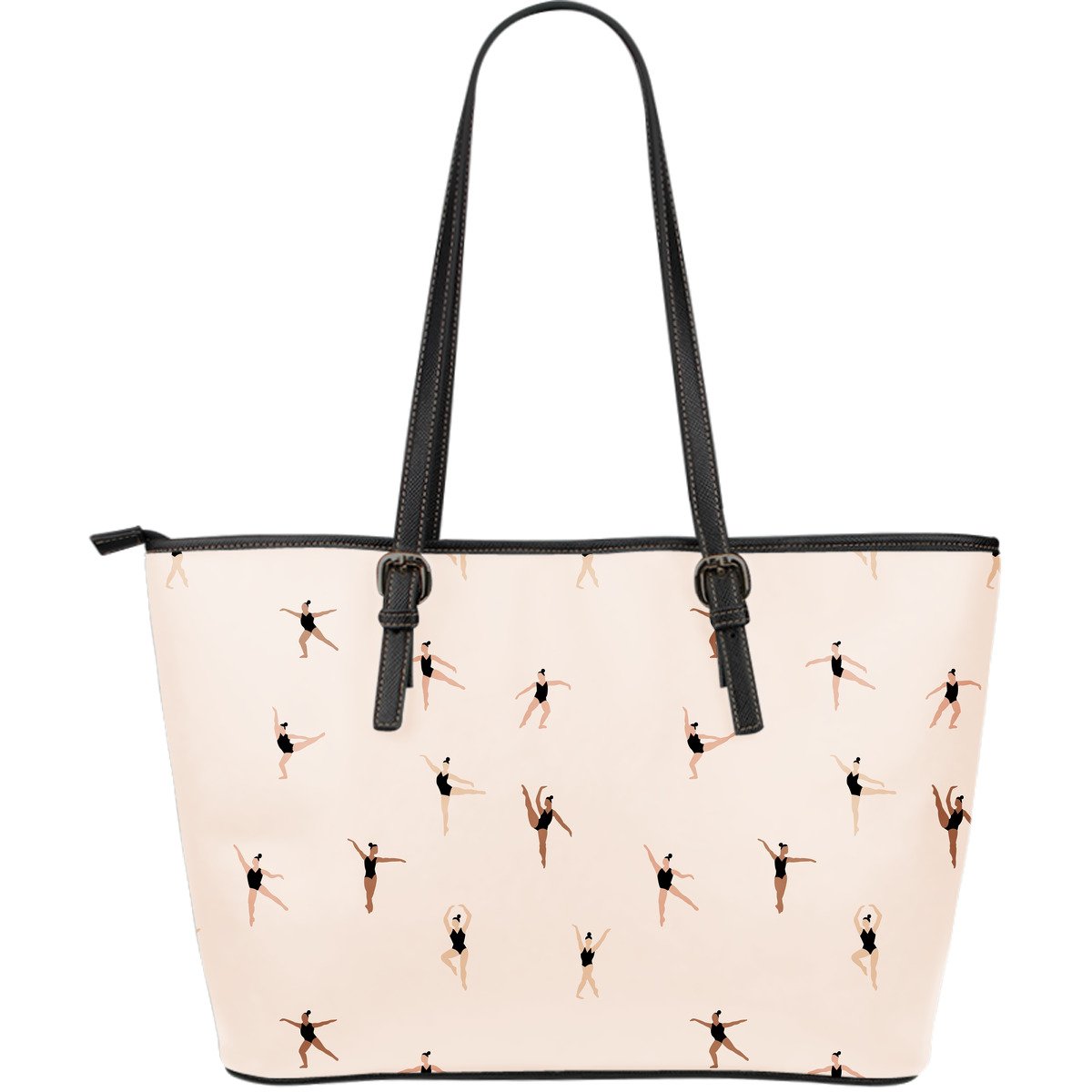Gymnastics Print Pattern Leather Tote Bag-grizzshop