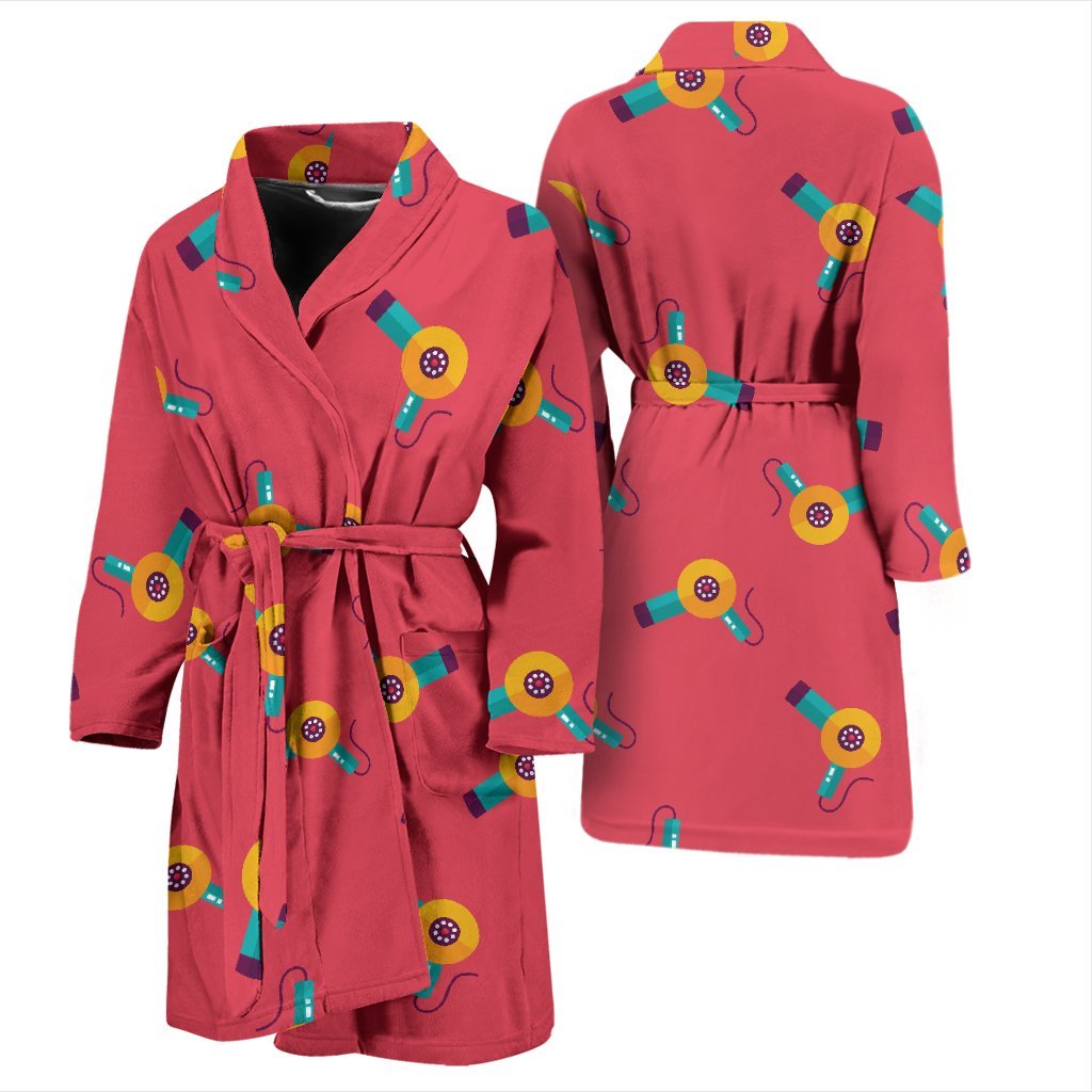 Hair Stylist Pattern Print Men Long Robe-grizzshop