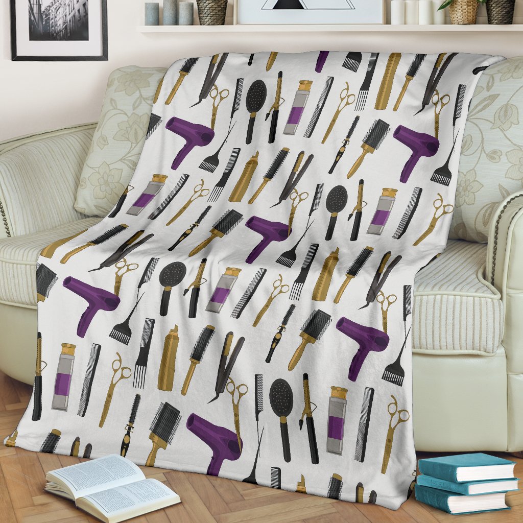 Hair Stylist Print Pattern Blanket-grizzshop
