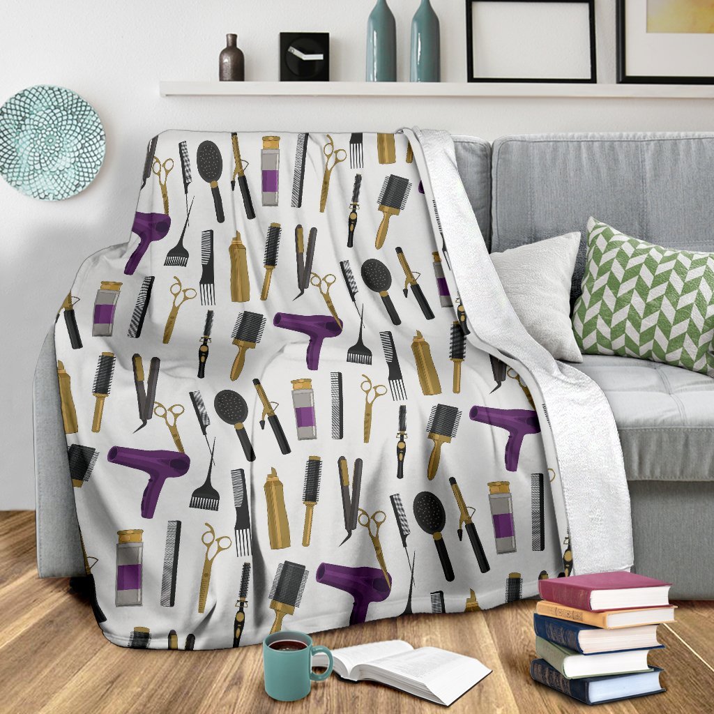 Hair Stylist Print Pattern Blanket-grizzshop