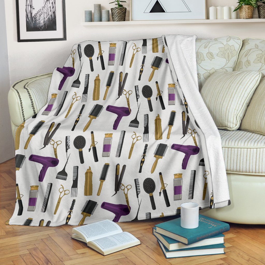 Hair Stylist Print Pattern Blanket-grizzshop