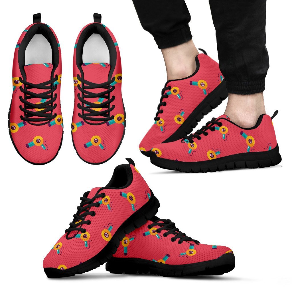 Hair Stylist Pattern Print Black Sneaker Shoes For Men Women-grizzshop