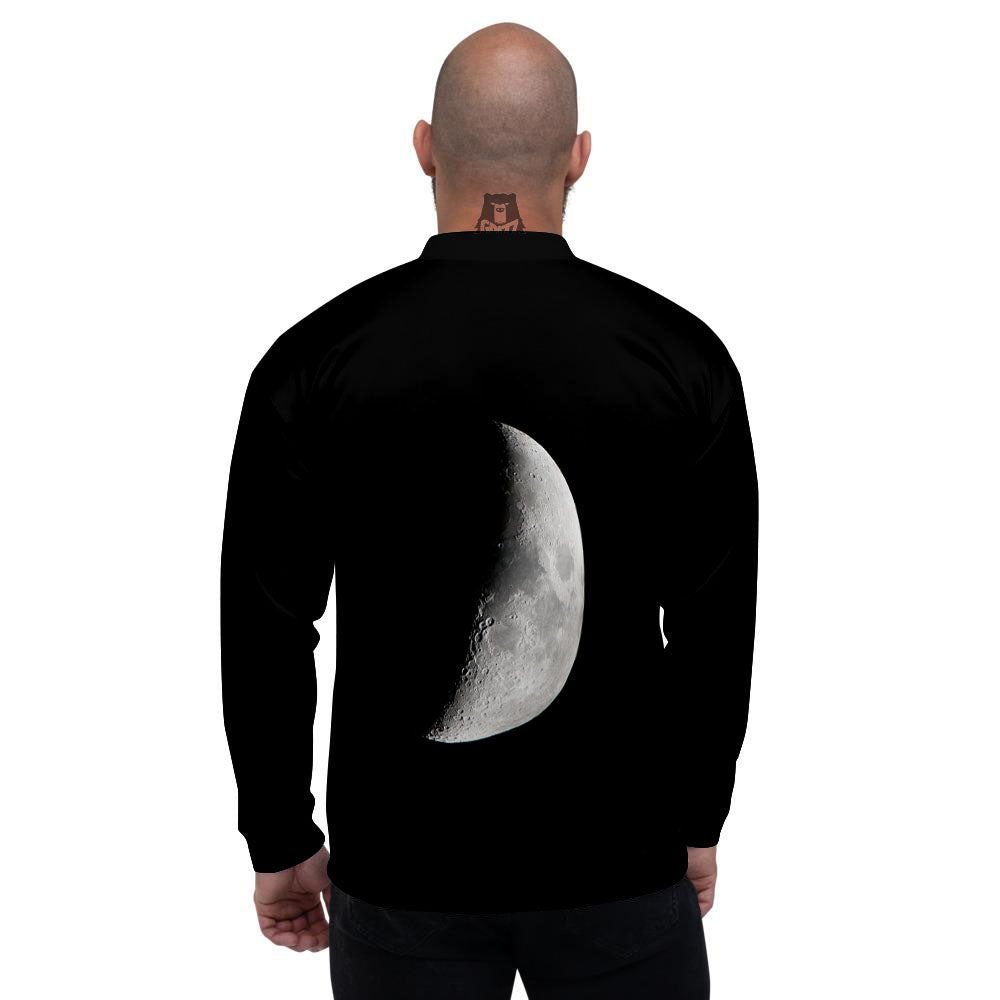 Half Moon Print Men's Bomber Jacket-grizzshop