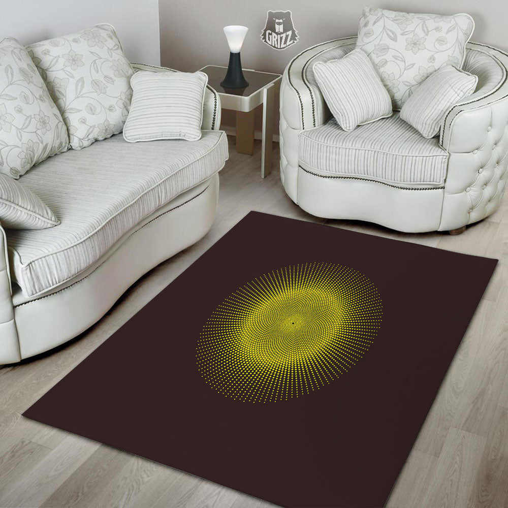 Halftone Sun Dot Print Floor Mat-grizzshop
