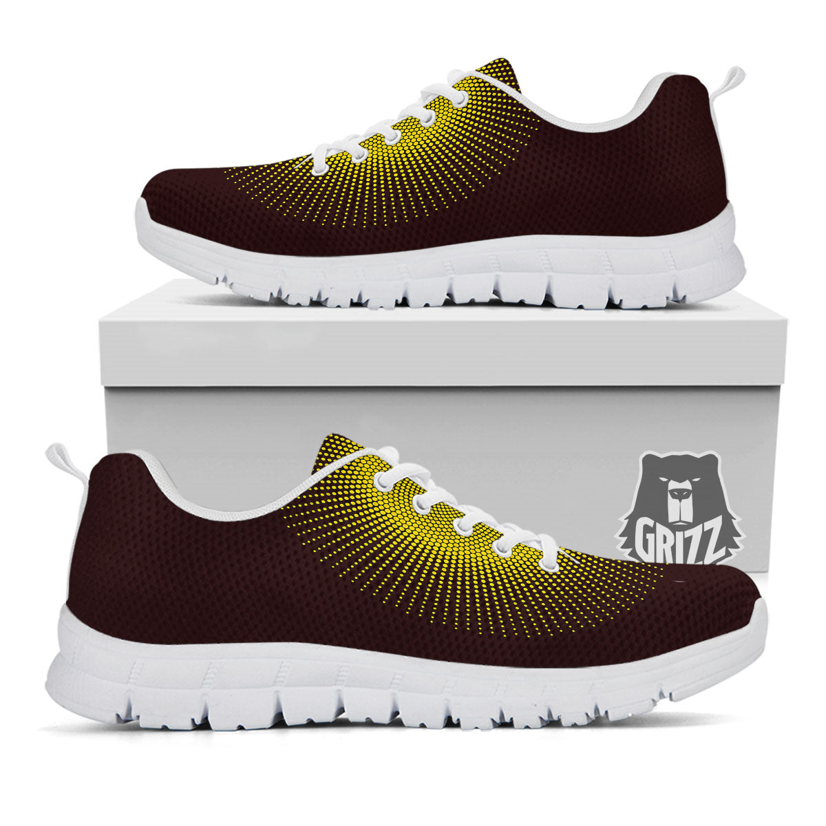 Halftone Sun Dot Print White Sneaker-grizzshop