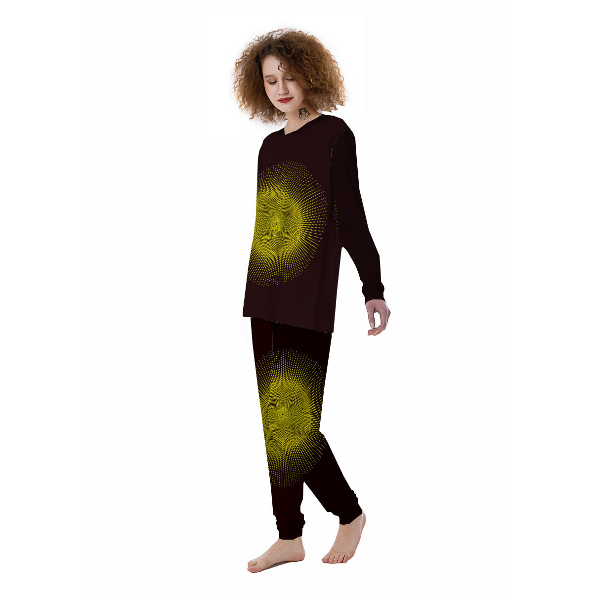 Halftone Sun Dot Print Women's Pajamas-grizzshop